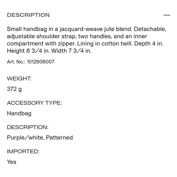 H&M Jacquard Weave Small handbag/Shoulder bag NWT - Picture 5 of 8